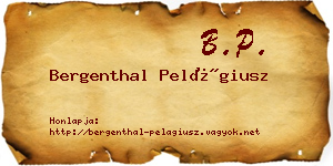 Bergenthal Pelágiusz névjegykártya
